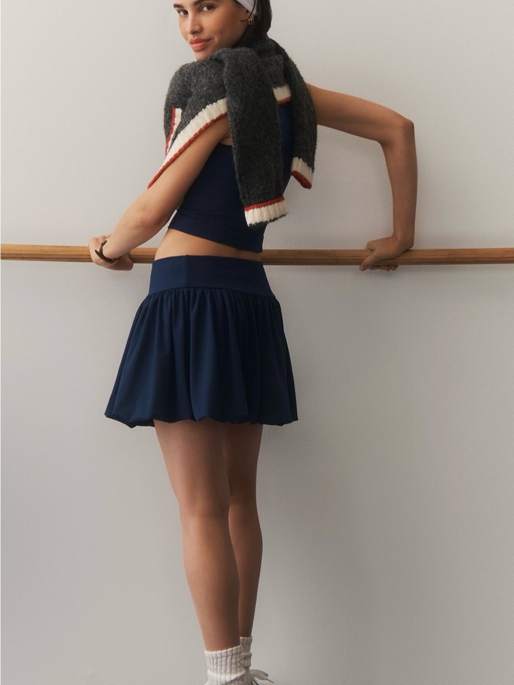 NWT Anthropologie Daily Practice Bubble Mini Skirt in Waypoint